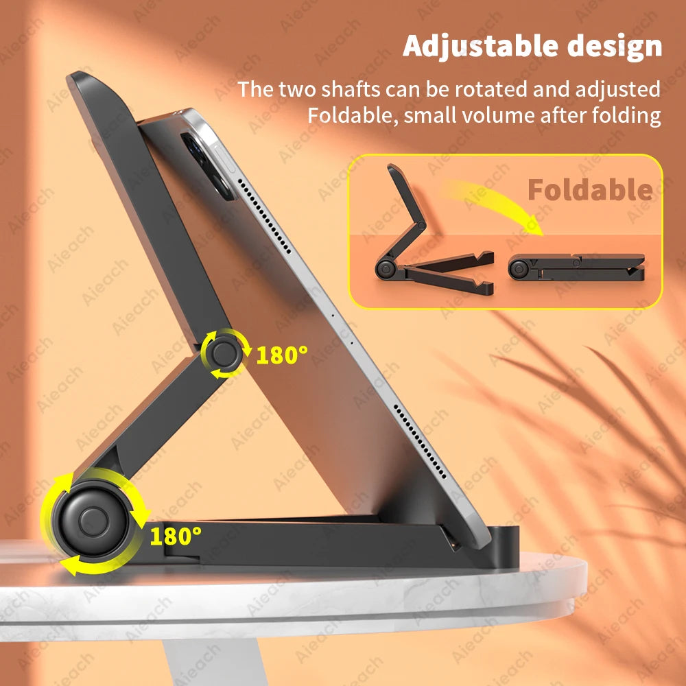 Support Pliant Ajustable pour Tablettes et Smartphones