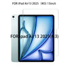 A close-up view of an iPad Air 13 2025 (M3) screen with a blue glass protector applied.