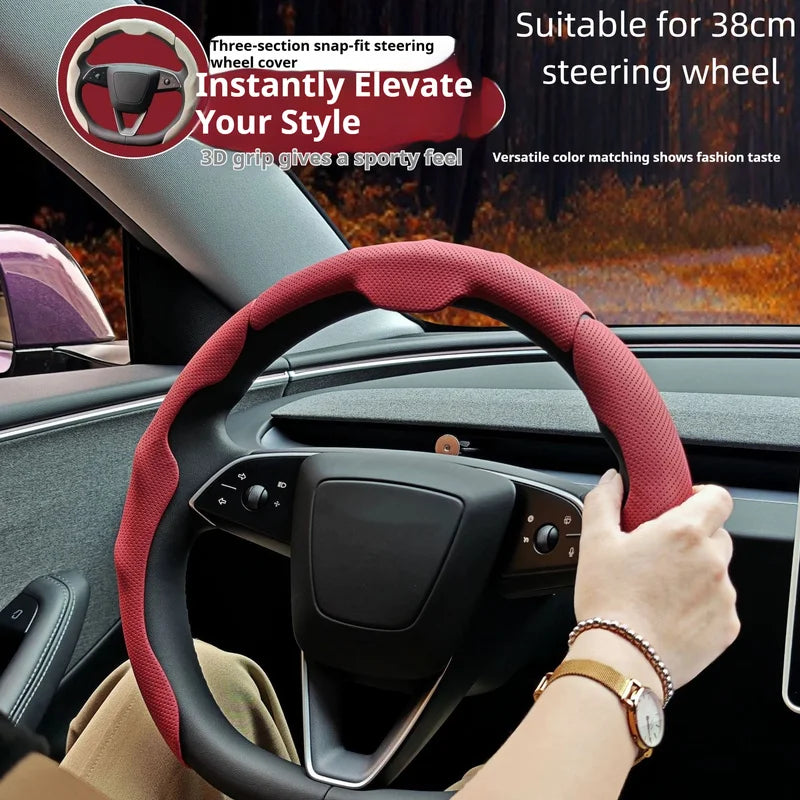 Premium Universal Leather Steering Wheel Cover