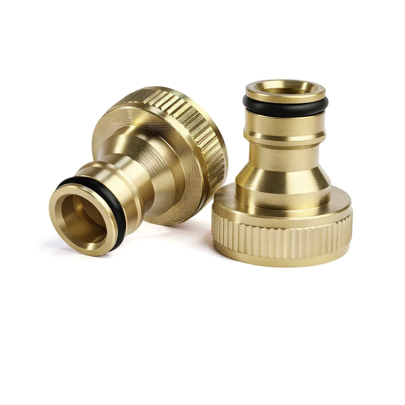 Brass Garden Hose Quick Connectors (2-Pack)