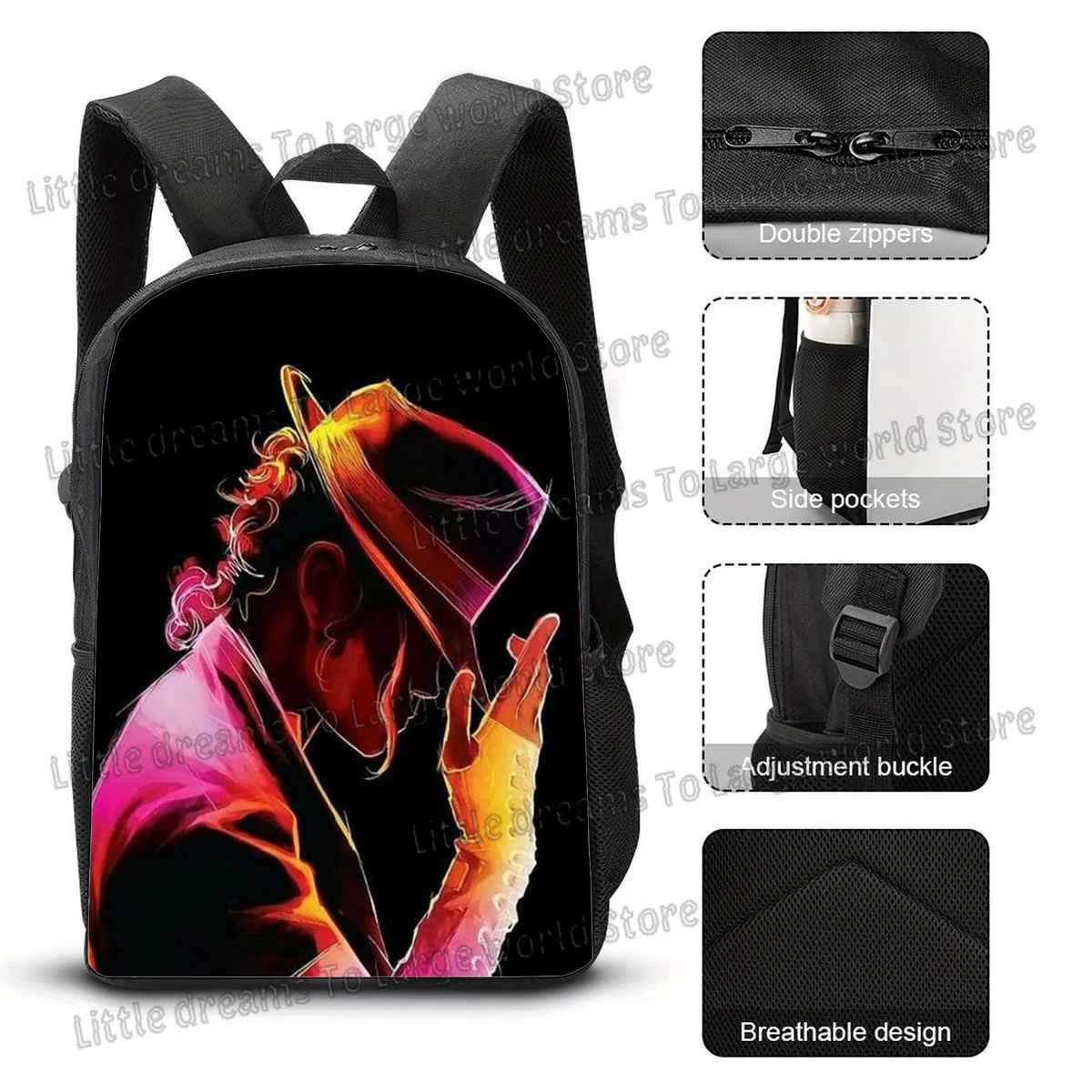 Michael Jackson 3D Print Backpack for School & Travel