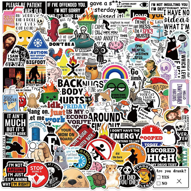 Snarky Meme Vinyl Stickers - Funny Doodle Art Decals