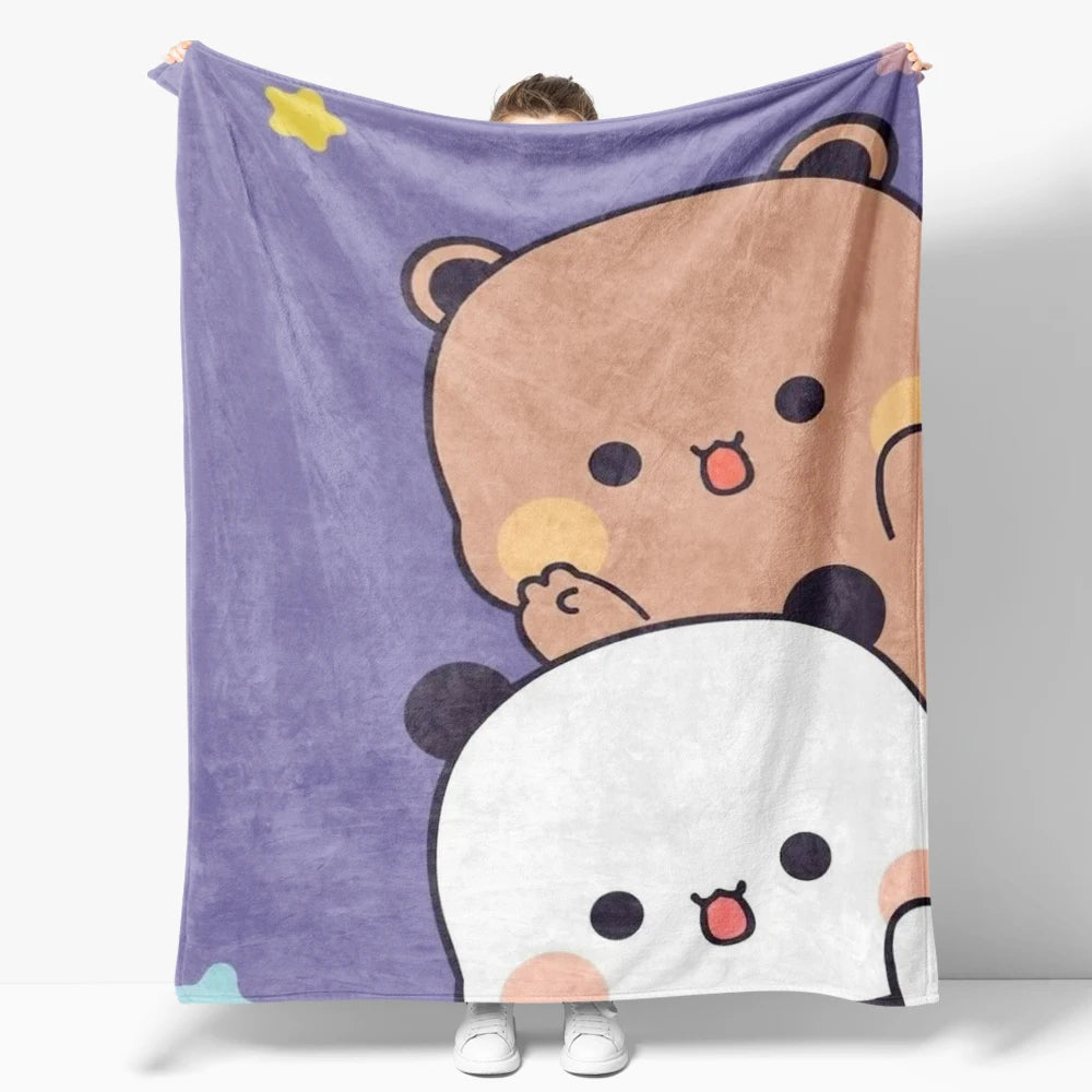Cozy Cartoon Flannel Throw Blanket for Kids and Sofa