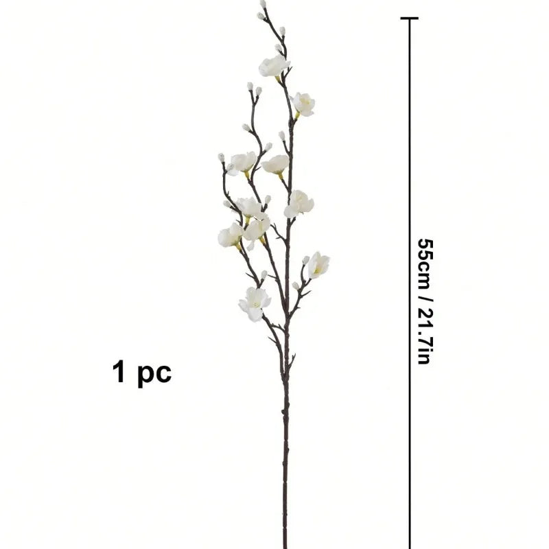Artificial White Plum Blossom Branch for Chinese Home Décor