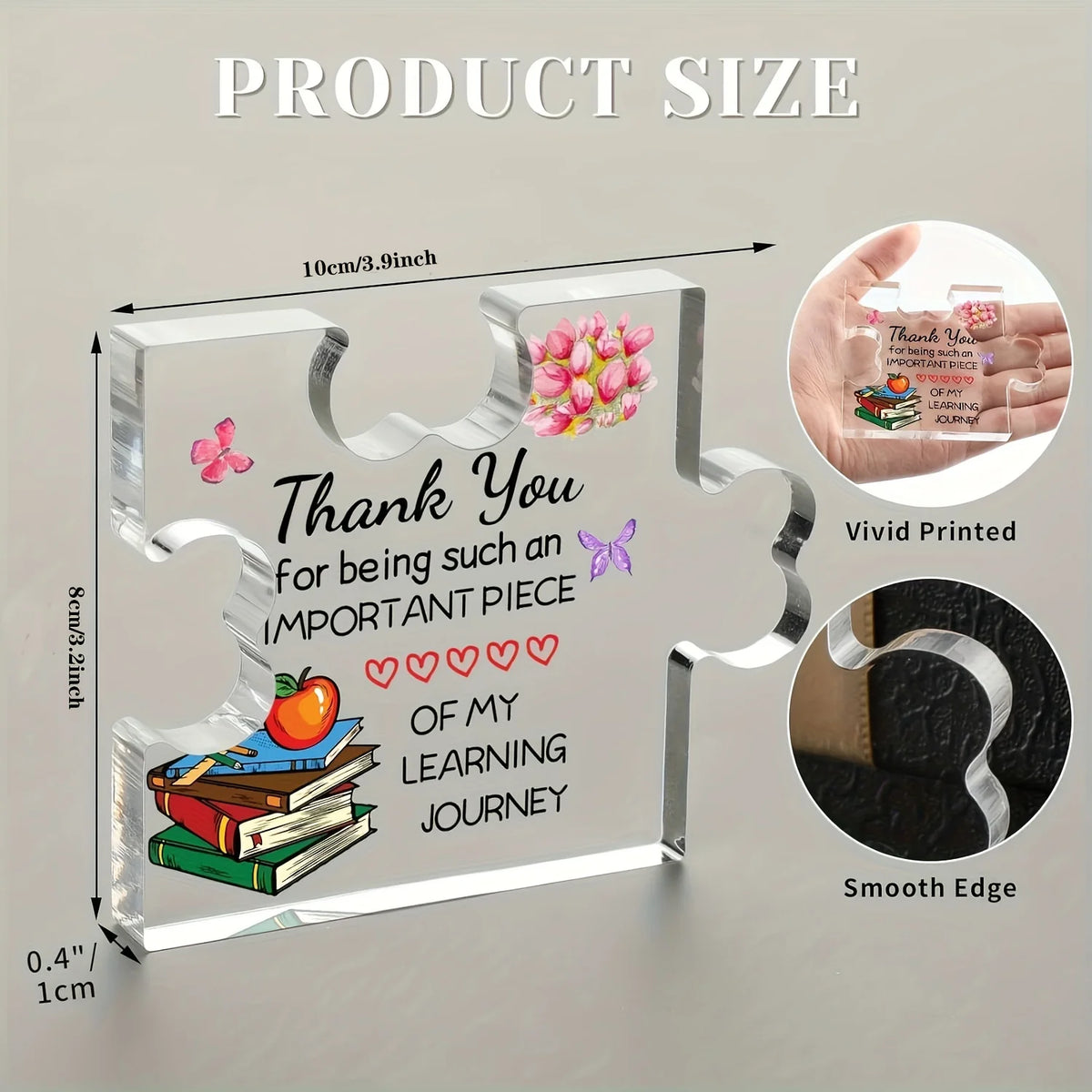 Placa Puzzle de Acrílico Personalizada para Maestros