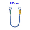 A blue nylon cord loop sling with a green section and metal eyelets, measuring 150cm long.