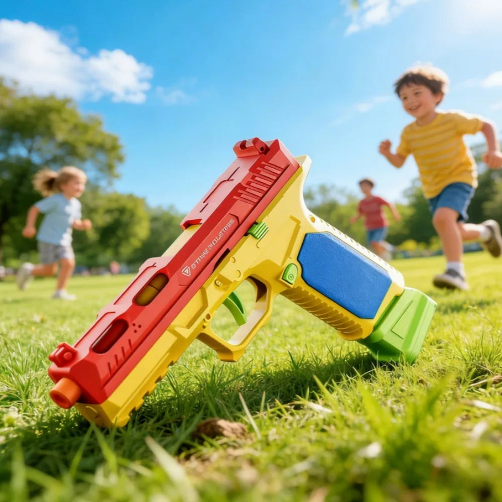 Building Block Toy Gun with Continuous Firing Blowback Action