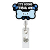 Heart Shape Glitter Acrylic Retractable Badge Reel with Crocodile Clip