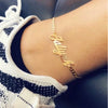 Bracelet de cheville avec initiale personnalisée en acier inoxydable