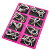 8-Piece Metal Wire Brain Teaser Puzzle Set