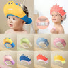 Various colors of adjustable baby bath shampoo shield caps for hair protection and ear coverage