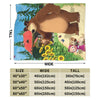 Flannel throw blanket featuring a cartoon design of Masha and Bear