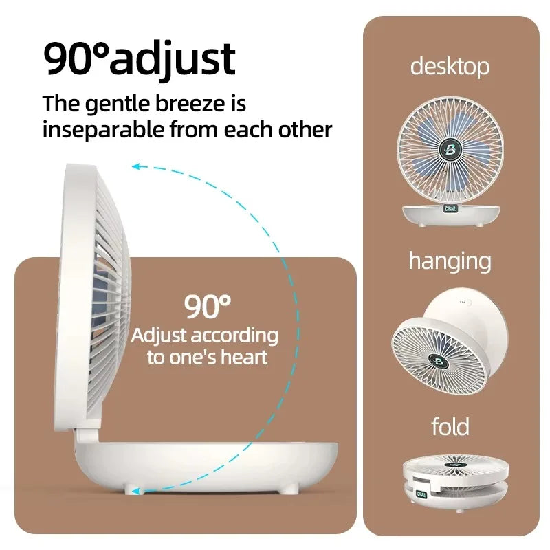 Rechargeable Wall-Mounted & Desktop Fan