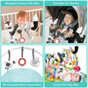 Soft Car Seat & Stroller Toy Set with Mirror, Crinkle, and Squeaky Sounds