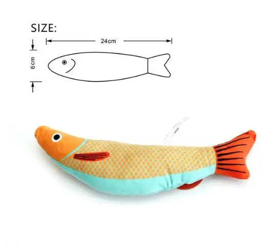 Interactive Fish Catnip Plush Toy with Squeaker