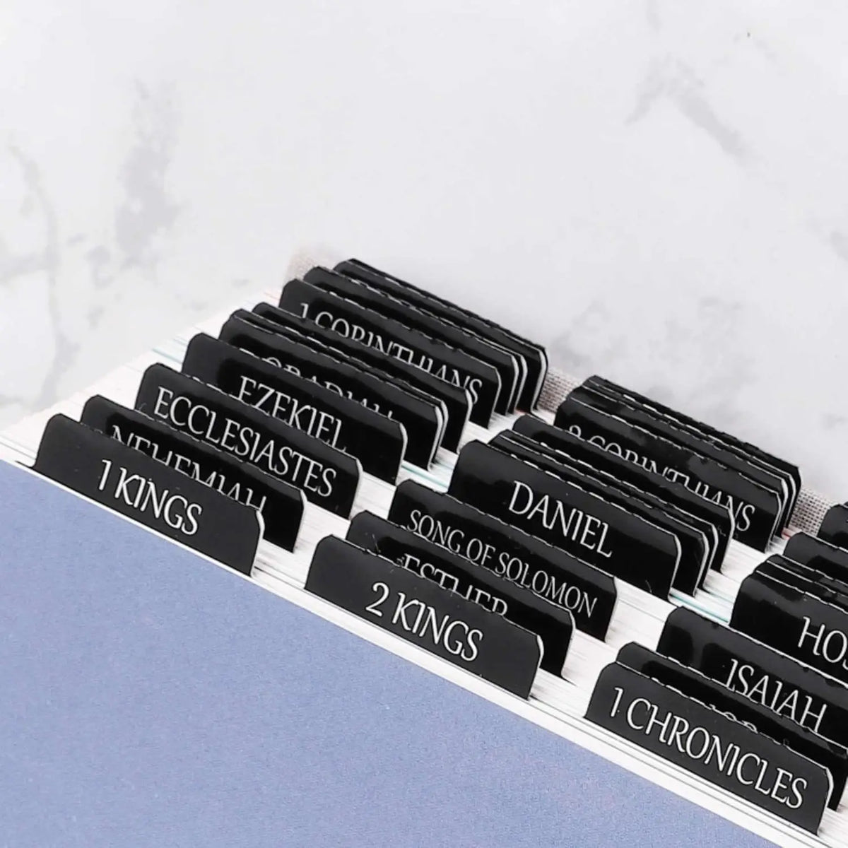 Large Print Repositionable Bible Tabs with Laminated Finish