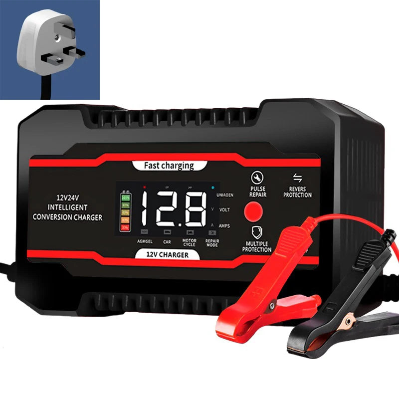 Smart 12V 6A Battery Charger with 7-Stage Pulse Repair