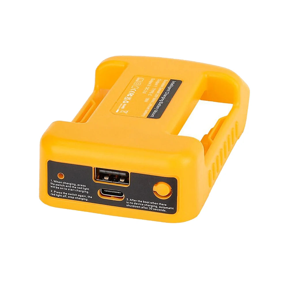 USB & Type-C Power Bank Adapter for DeWalt 20V/18V Li-ion Batteries