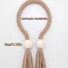 Handwoven Boho Curtain Tiebacks with Wooden Beads