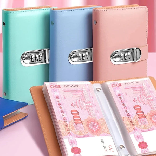PU Leather Cash Envelope Budget Binder