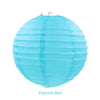 A light blue paper lantern with vertical pleats, suitable for weddings and parties.