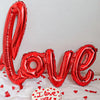 Red Love Letter Balloon Set with Rose Petals for Valentine's Day & Anniversary