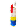 A colorful 5-in-1 spiked fidget roller with red, white, and blue sections.