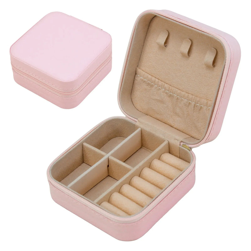 Compact PU Leather Jewelry Travel Case