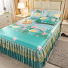 4-Piece Royal Blue Bedding Set with Bed Skirt and Pillow Covers