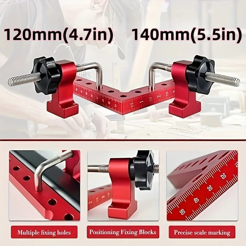 Aluminum Alloy Right Angle Clamp with 90-Degree Positioning Ruler