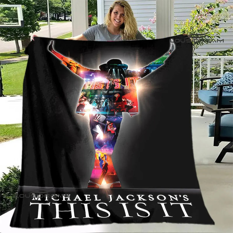 Michael Jackson Retro Print Coral Fleece Decke
