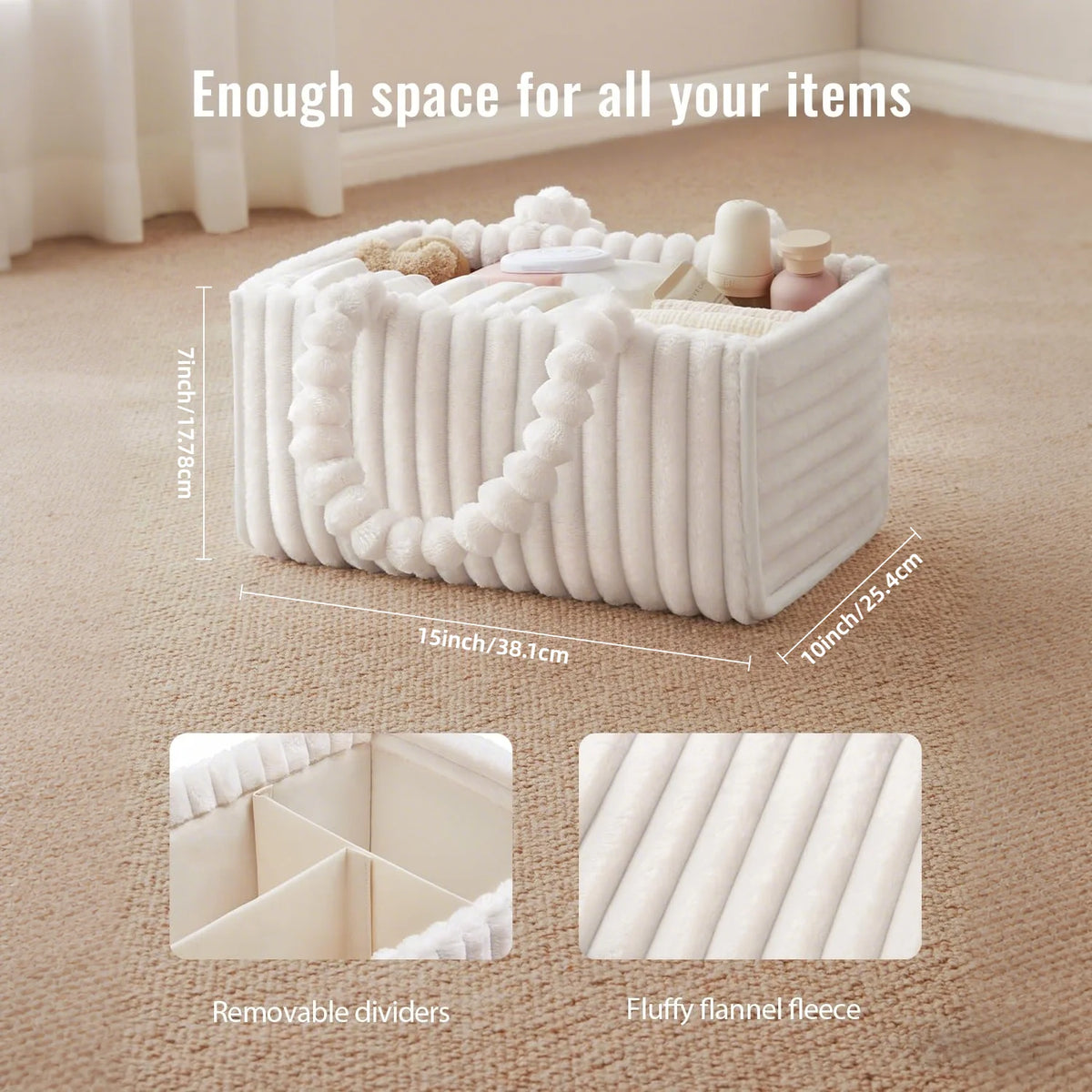 Flannel Diaper Caddy Organizer with Gift Packaging