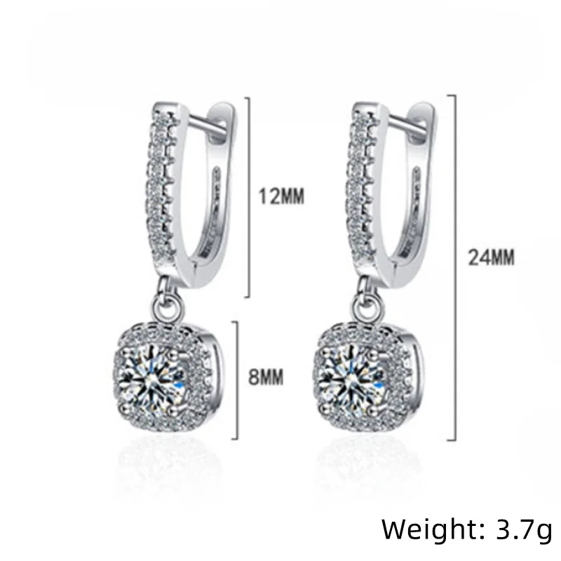 Boucles d'oreilles créoles Moissanite en Argent Sterling