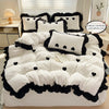 Black Heart Embroidered Duvet Cover Set — 3-Piece Bedding Collection