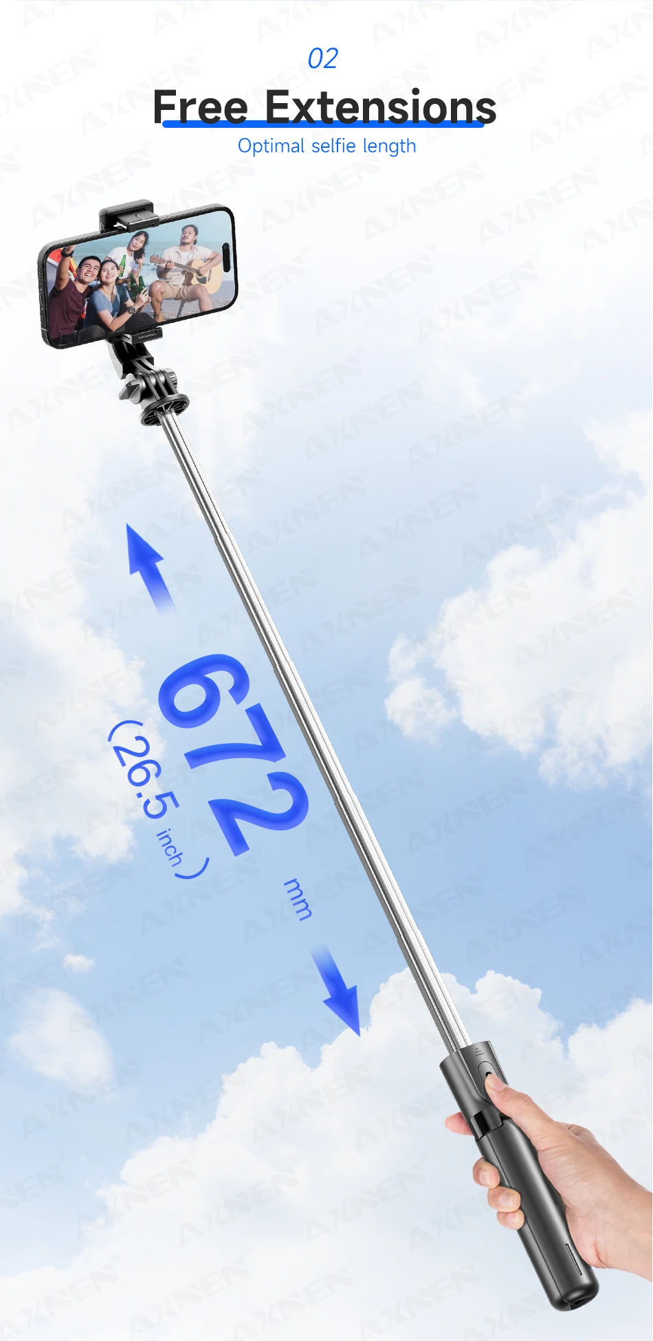 Portable Selfie Stick Tripod with Bluetooth Remote