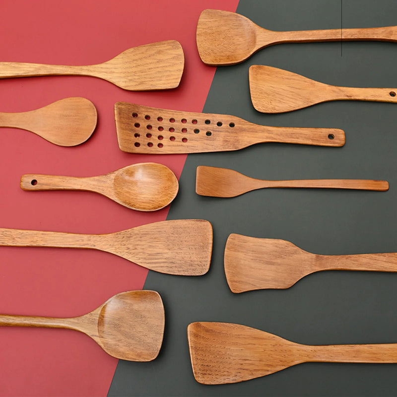 Natural Wood Kitchen Utensil Set