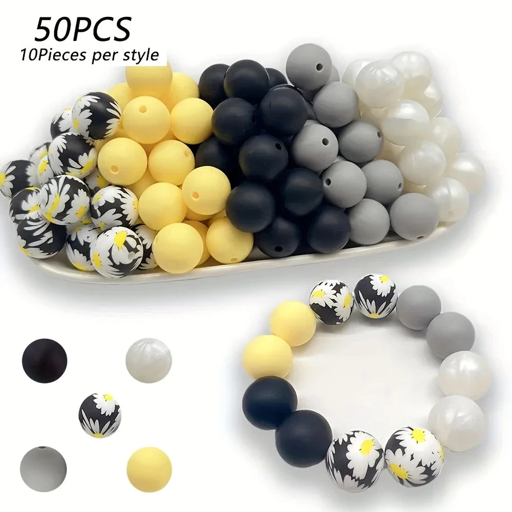 Soft Silicone Floral Beads for Jewelry Making