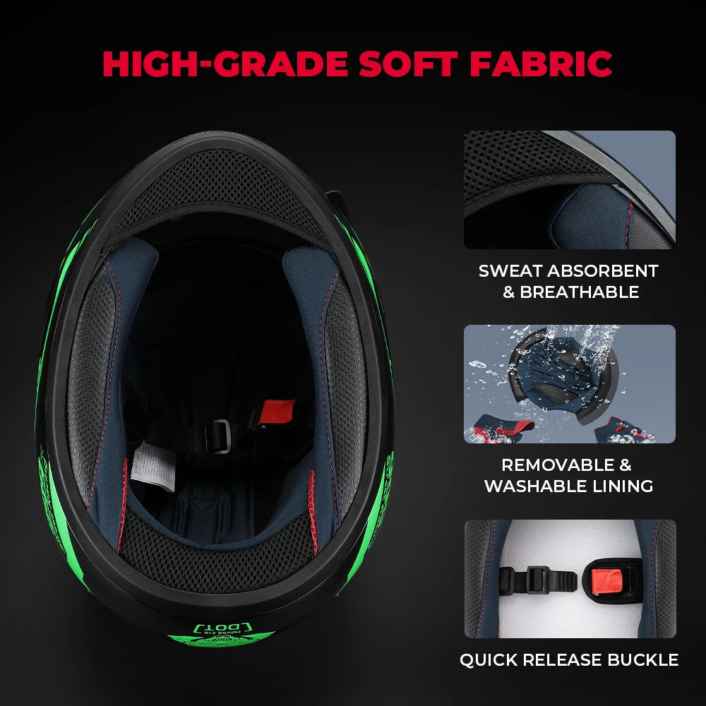 Cat Ear Full Face Motorcycle Helmet with Removable Ears