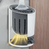 A white wall-mounted holder for a refillable toilet brush set, showing the brush head illuminated.