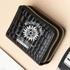 Premium PU Leather Compact Wallet with Double Zipper and Coin Pocket