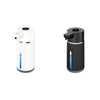 A white automatic foaming soap dispenser with a black pump top and sensor.
