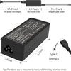 65W USB-C Laptop Charger for Lenovo ThinkPad T480, T580, X280 & More