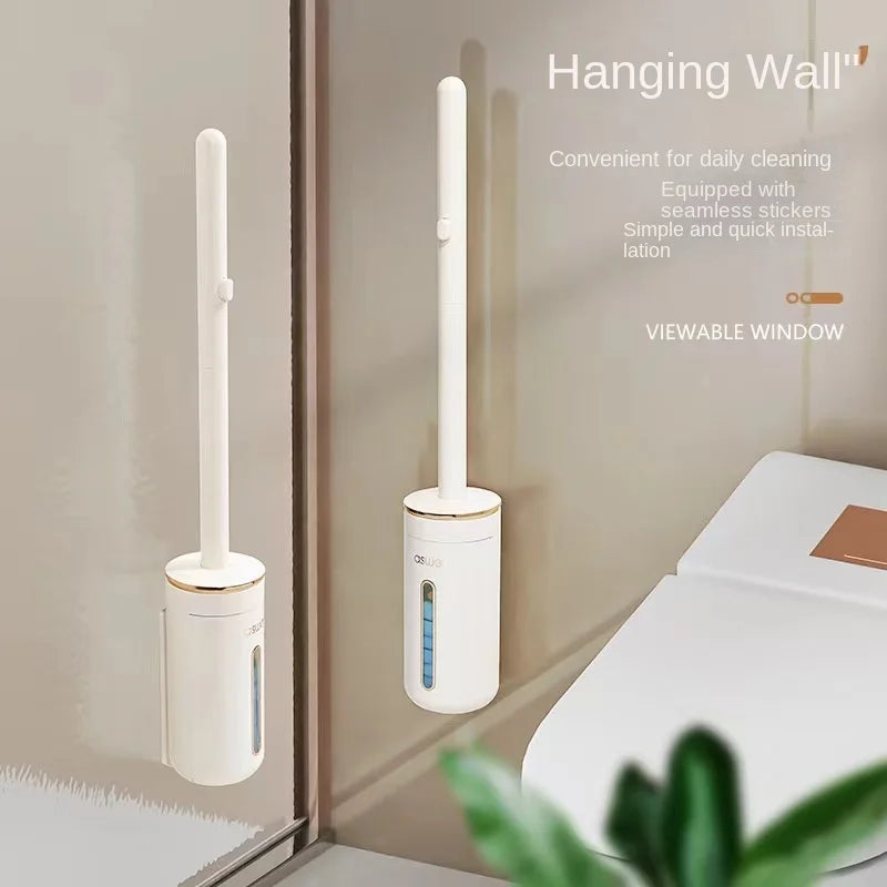 Disposable Toilet Brush Set with Wall-Mounted Holder