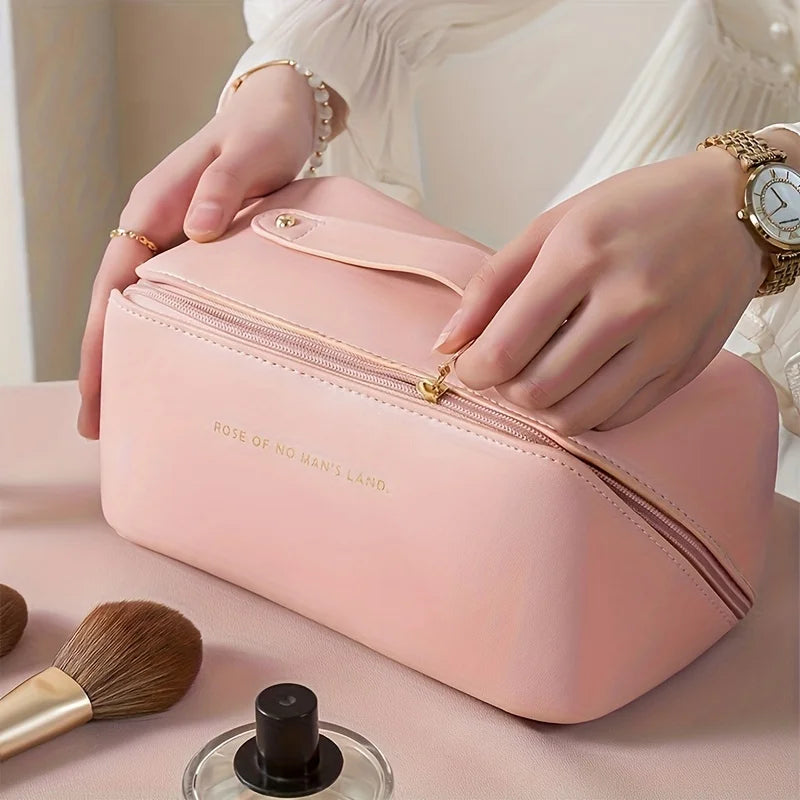 Travel Makeup Organizer Bag with Handle | Cosmetic Storage Case