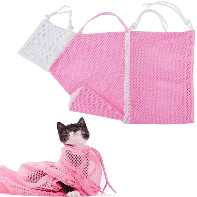 Adjustable Mesh Cat Grooming & Bathing Bag