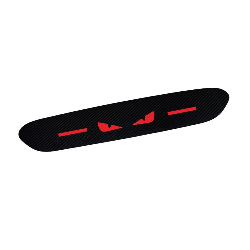 Black brake light sticker with red devil eye design for cars