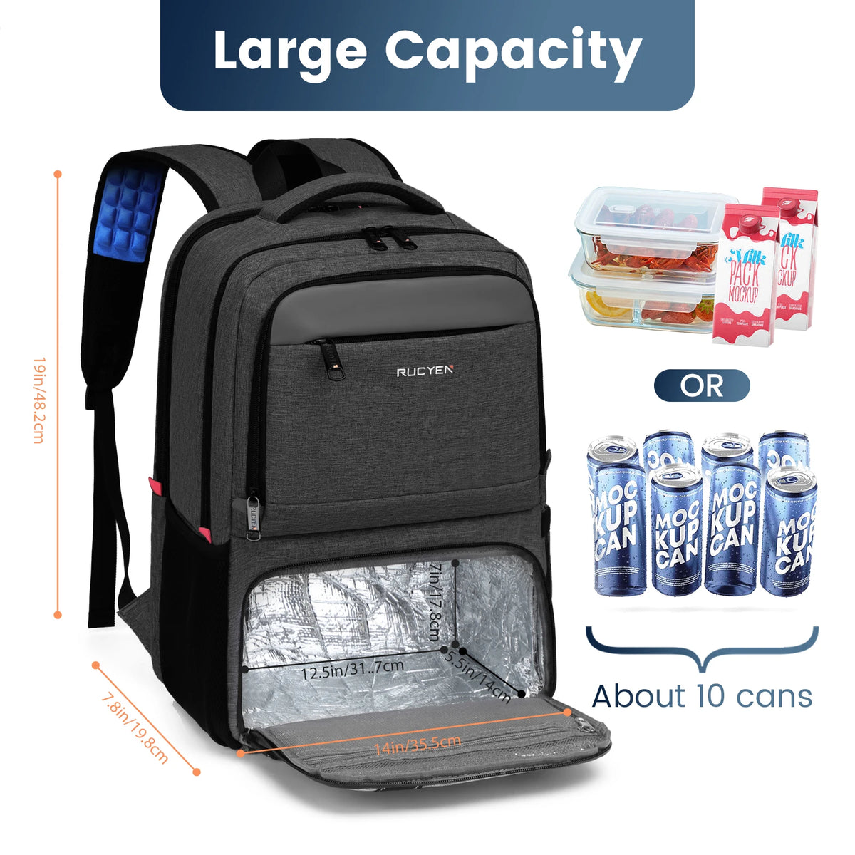 Insulated Lunch Cooler Backpack with Water-Resistant Design
