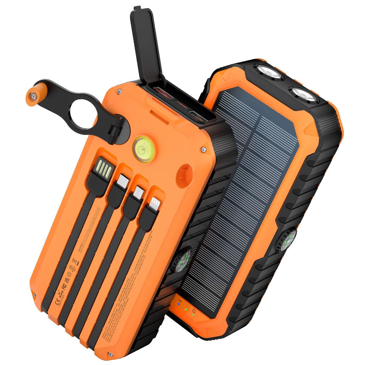 40,000mAh Solar Power Bank with Hand Crank & Multi-Cable