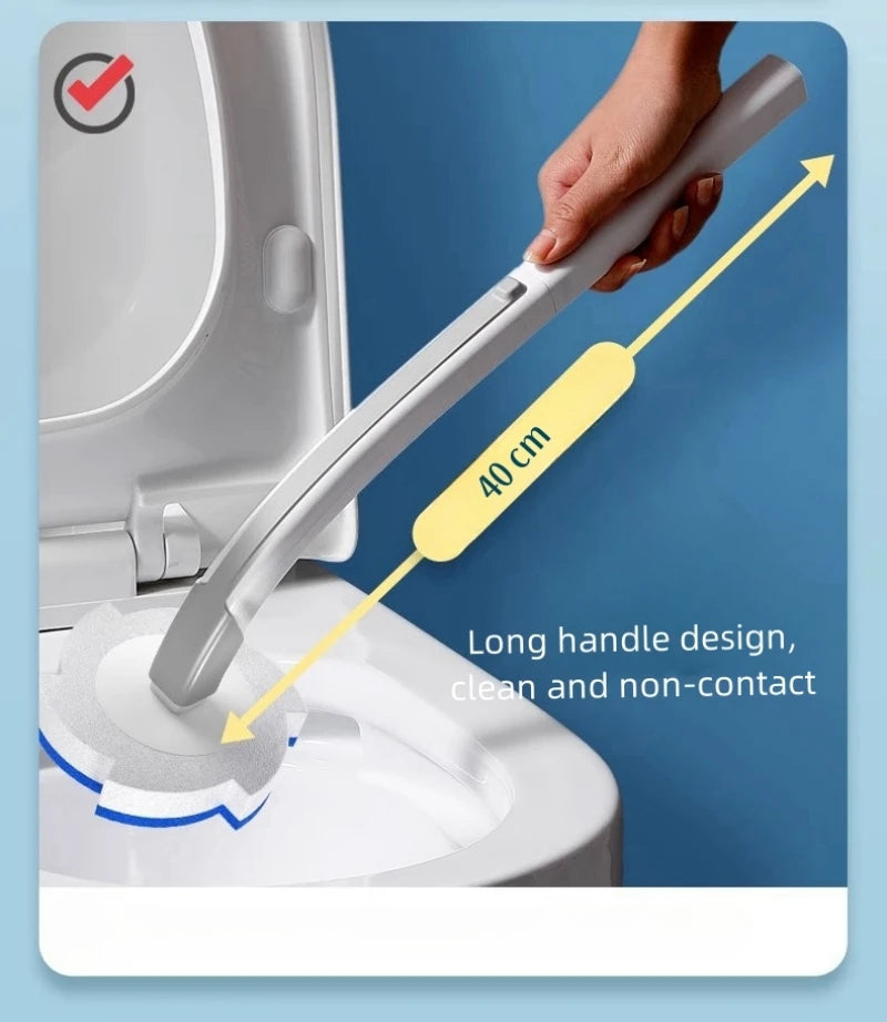 Disposable Toilet Brush Set with Replaceable Heads