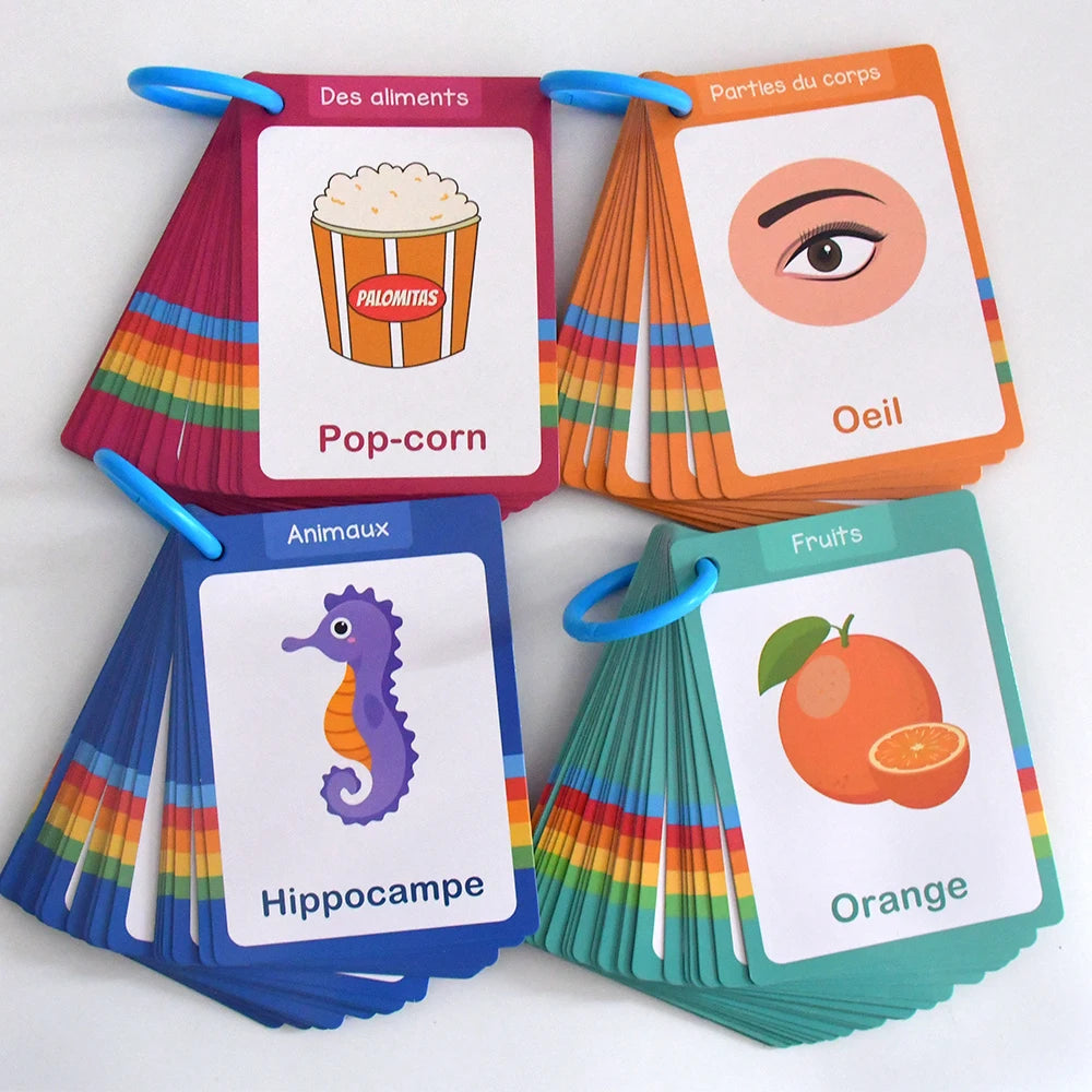 French Vocabulary Flashcards for Kids - Food, Animals, Fruits & Body Parts